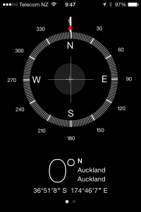 The compass provides longitude and latitude 